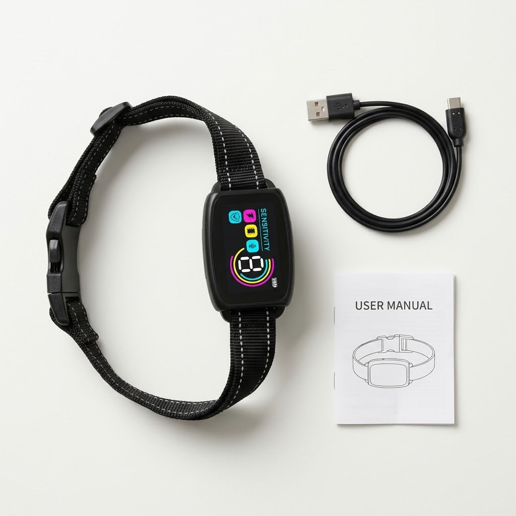 Nivesia rechargeable dog bark training collar with color display