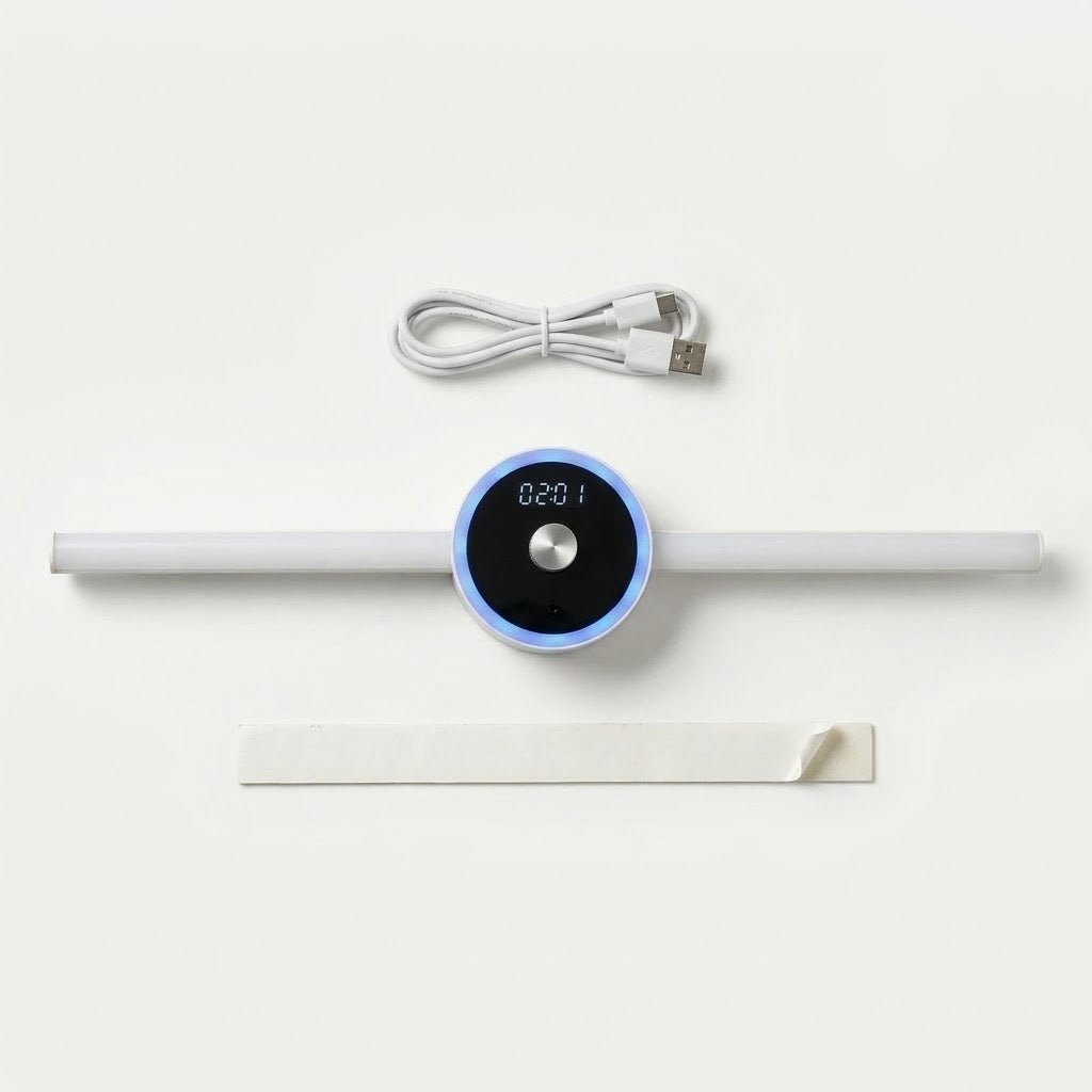 Nivesia rechargeable motion sensor cabinet light mounted inside a wardrobe